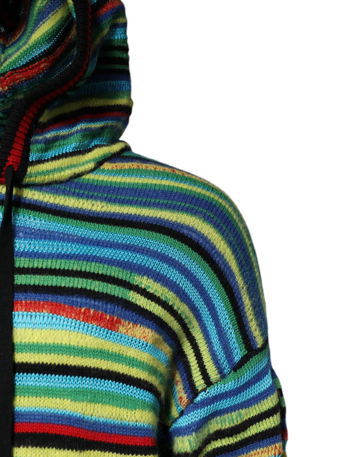 Dolce &amp; Gabbana Multicolor Cotton Hooded Pullover Sweater