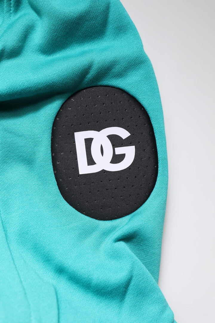 Dolce &amp; Gabbana Green Cotton Hooded Men Sportswear Vest Sweater