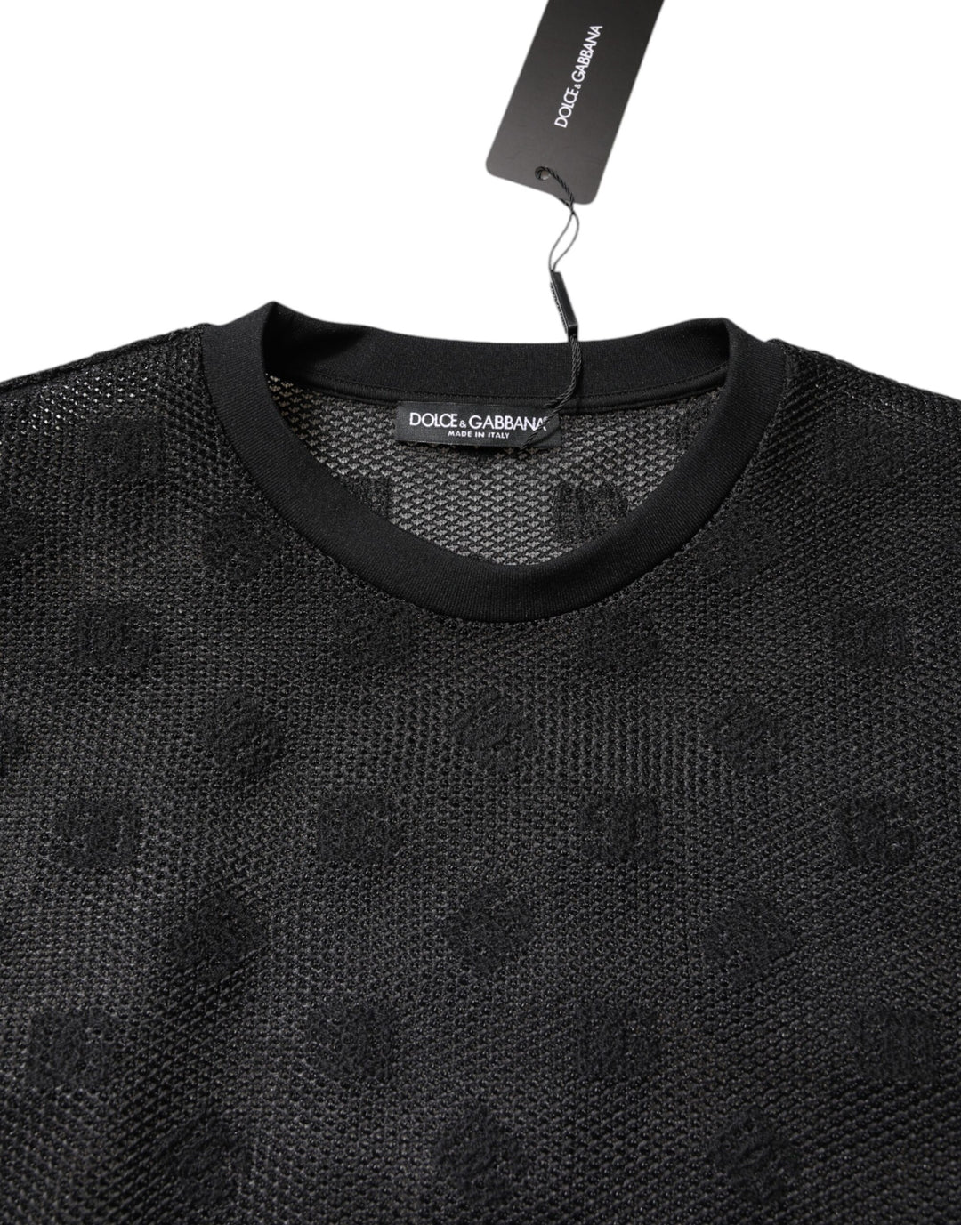 Dolce &amp; Gabbana Black See Through Logo Short Sleeves T-shirt