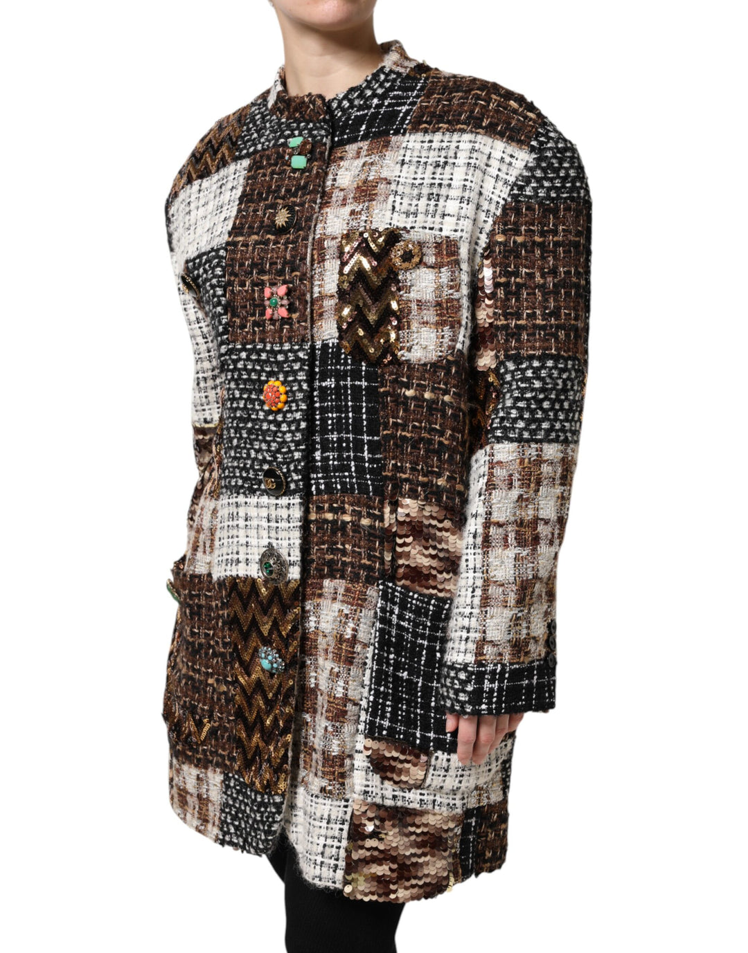 Dolce &amp; Gabbana Multicolor Patchwork Button Down Jacket
