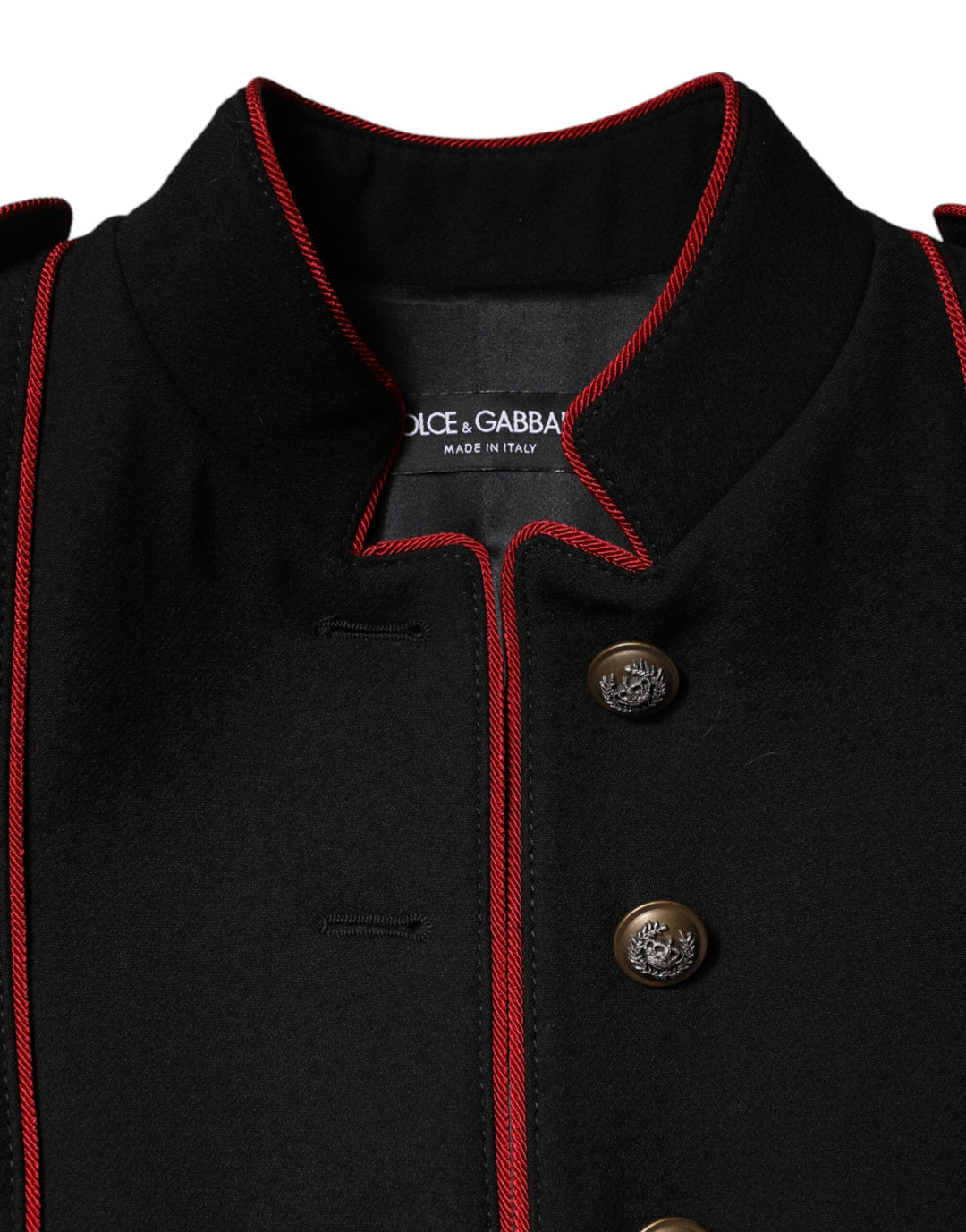 Dolce &amp; Gabbana Black Wool Single Breasted Trench Coat Jacket