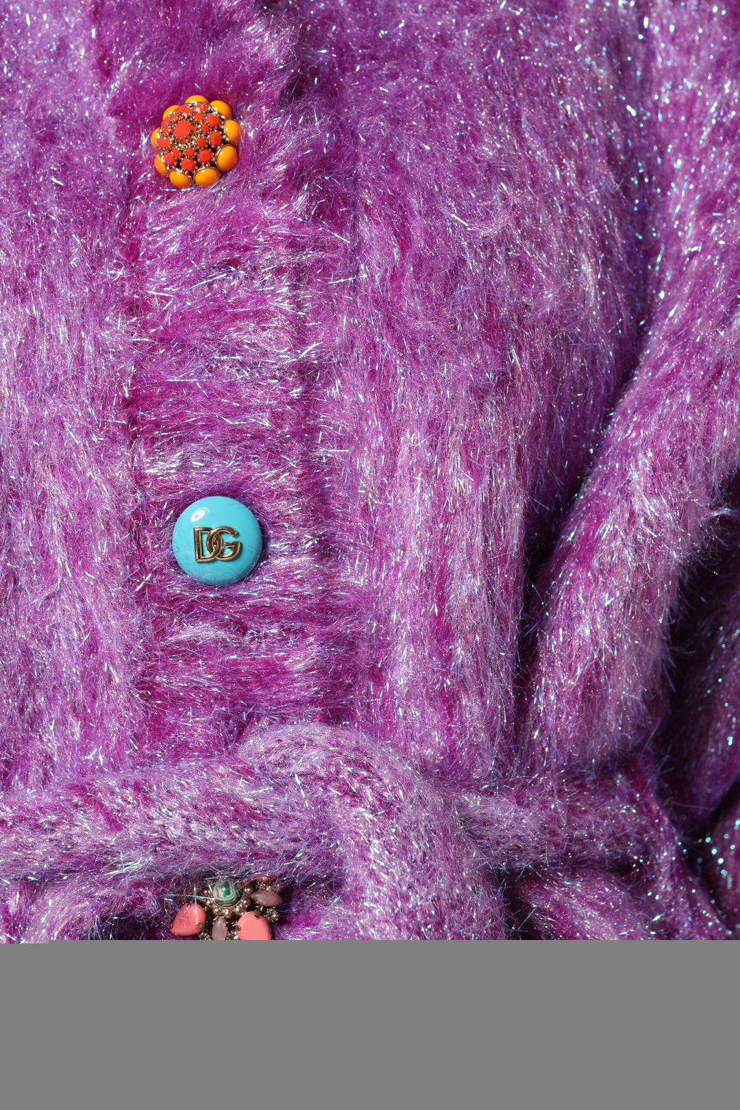 Dolce &amp; Gabbana Purple Button Embellished Trench Coat Jacket
