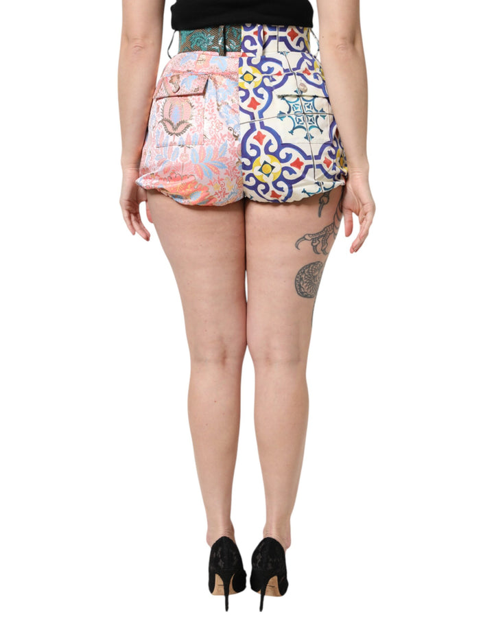 Dolce &amp; Gabbana Multicolor High Waist Women Hot Pants Shorts