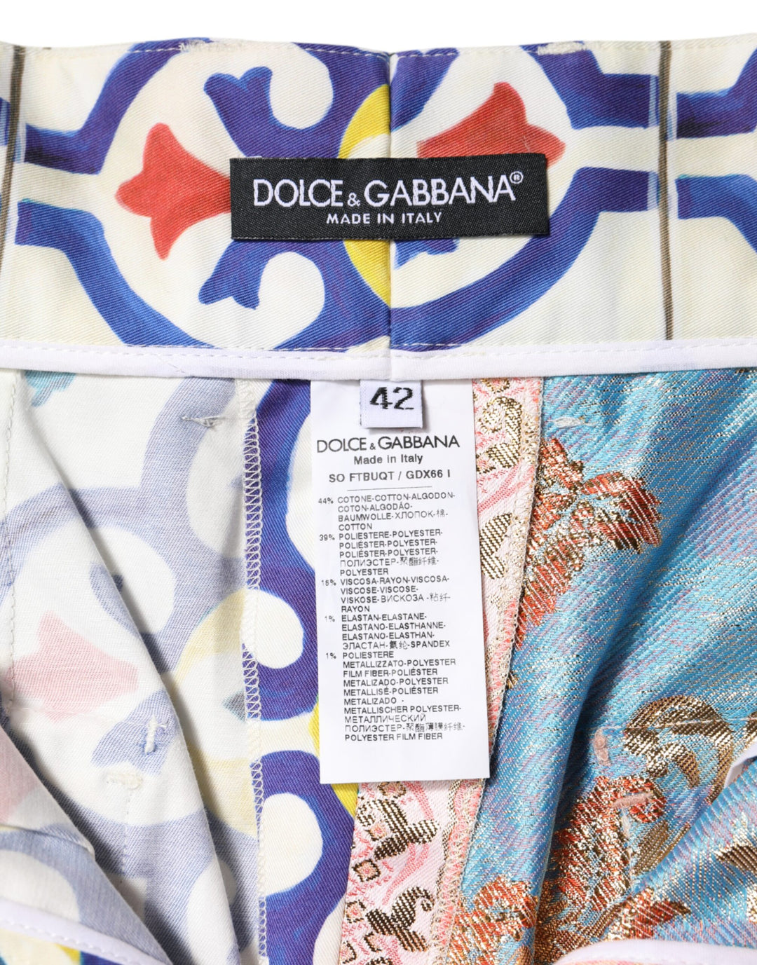 Dolce &amp; Gabbana Multicolor High Waist Women Hot Pants Shorts