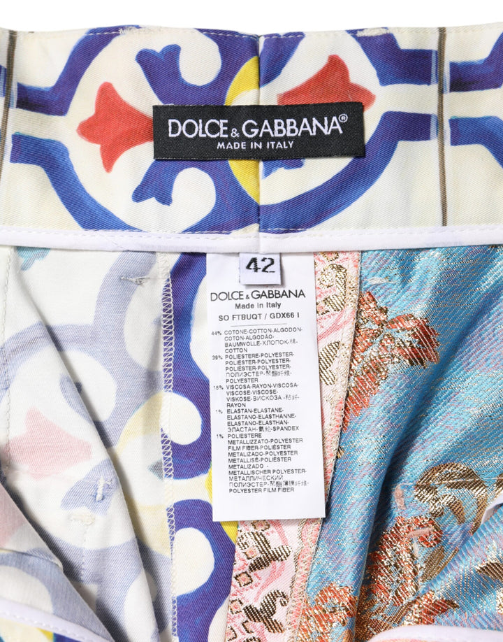 Dolce &amp; Gabbana Multicolor High Waist Women Hot Pants Shorts
