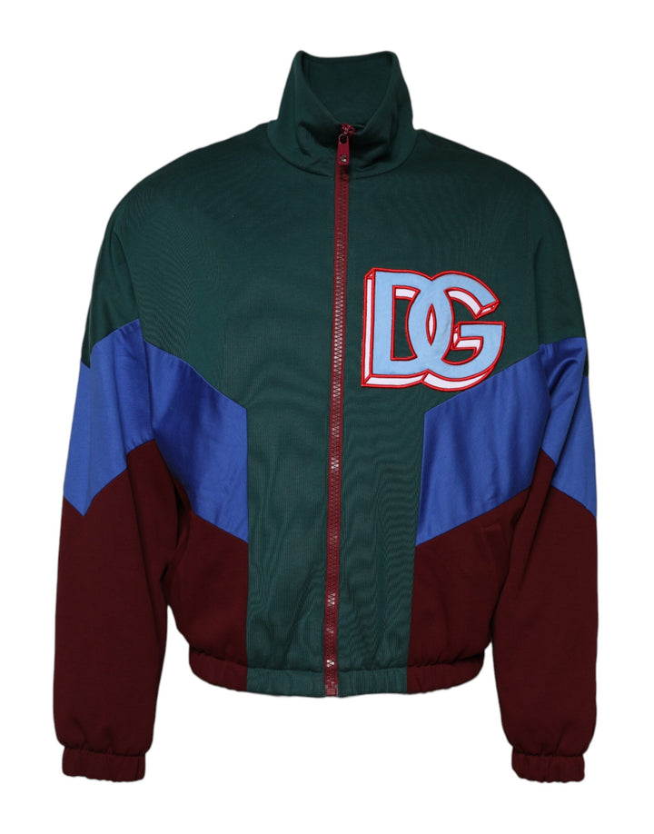 Veste zippée en coton multicolore avec logo Dolce &amp; Gabbana