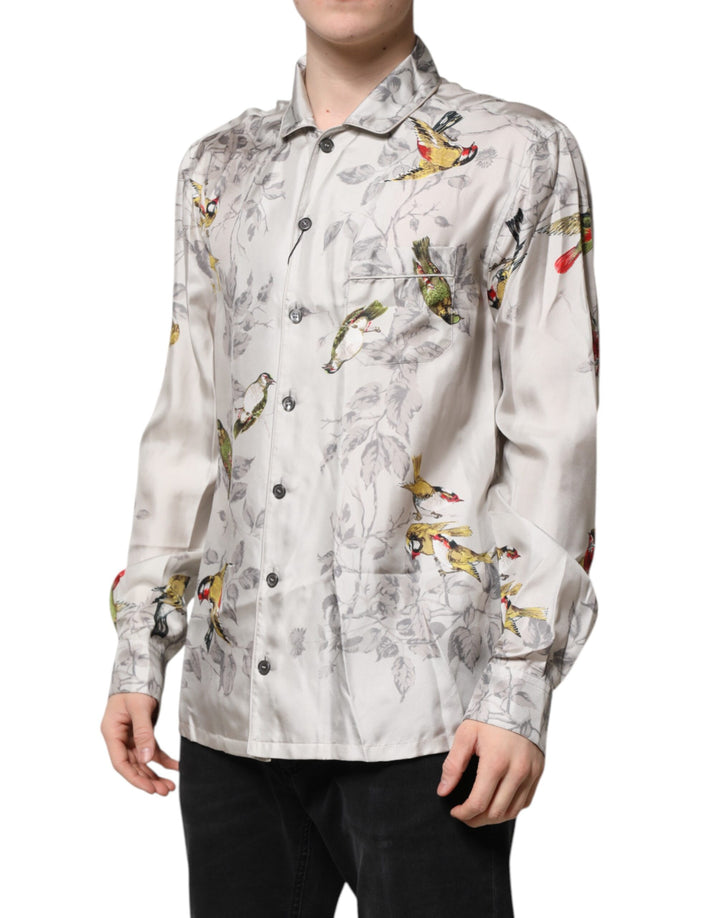 Dolce &amp; Gabbana Multicolor Silk Printed Button Down Shirt