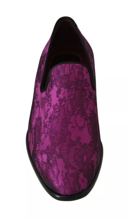 Mocassins élégants Dolce &amp; Gabbana en mélange de soie et de laine violet
