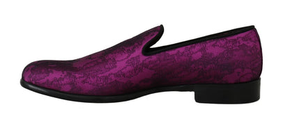 Mocassins élégants Dolce &amp; Gabbana en mélange de soie et de laine violet