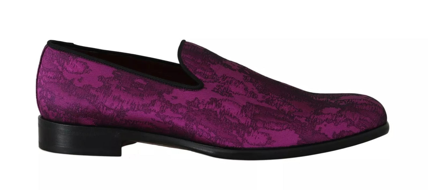Mocassins élégants Dolce &amp; Gabbana en mélange de soie et de laine violet