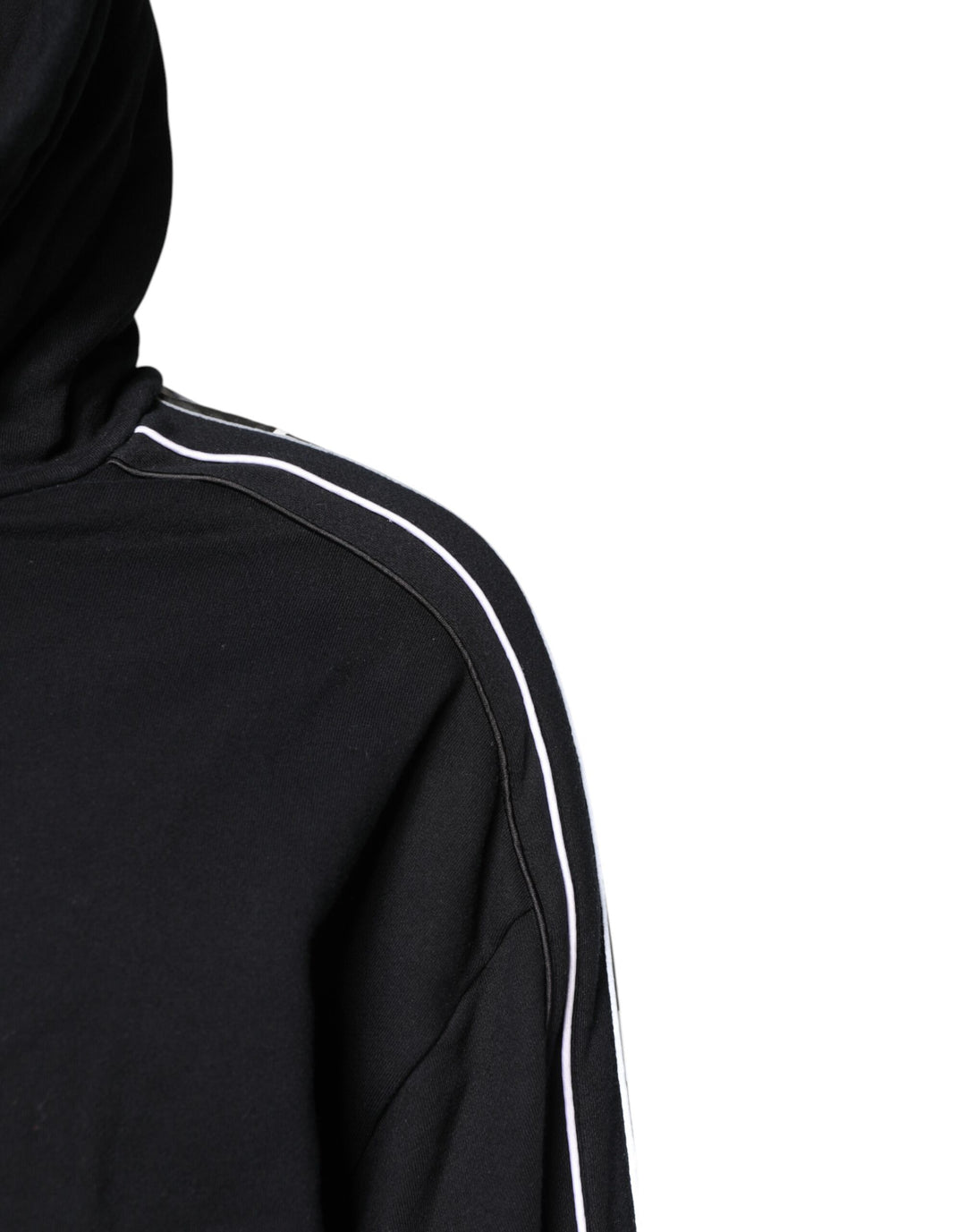 Dolce &amp; Gabbana Black Cotton Logo Hooded Sweatshirt Sweater