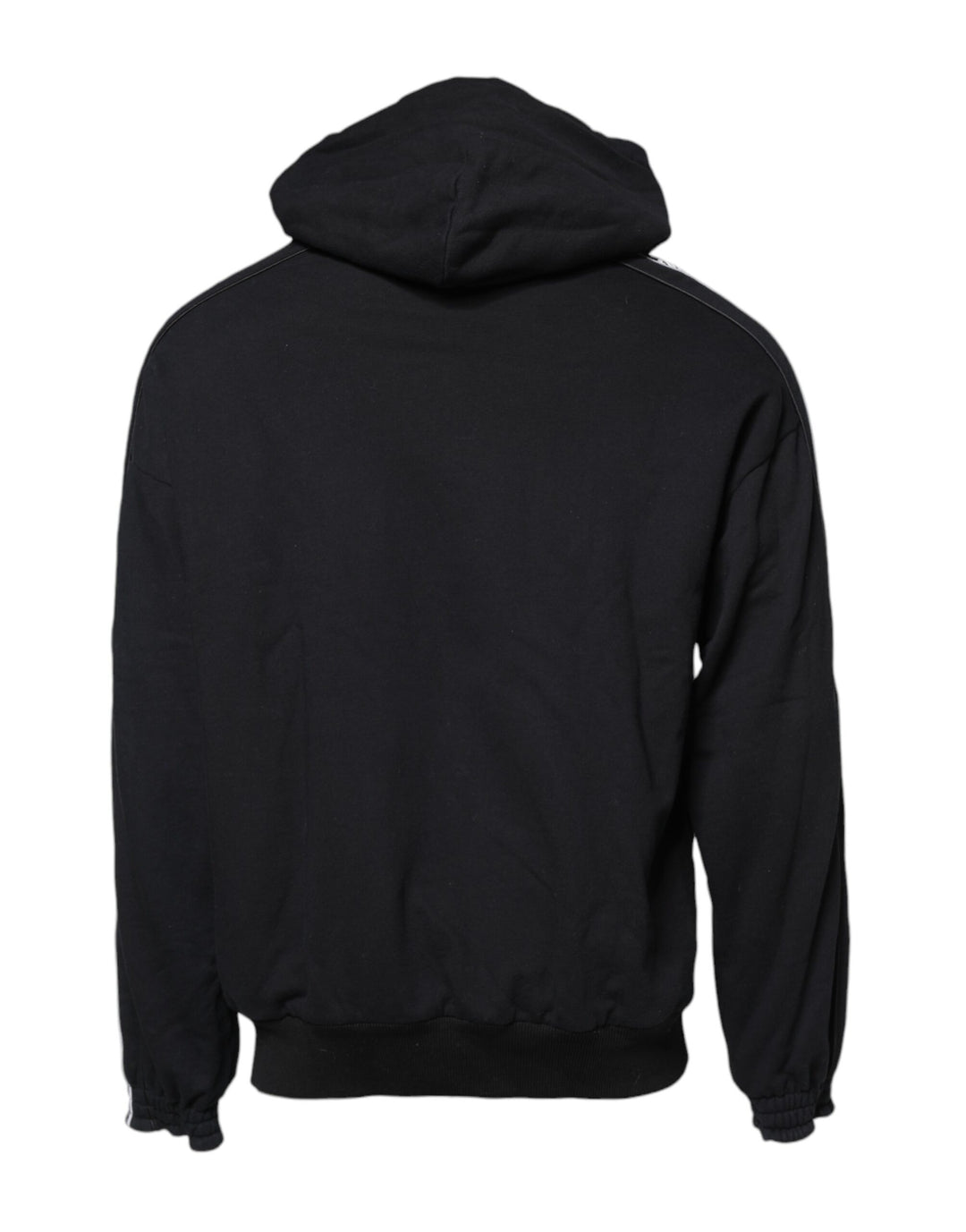 Dolce &amp; Gabbana Black Cotton Logo Hooded Sweatshirt Sweater