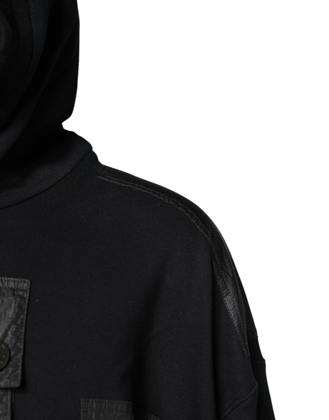Dolce &amp; Gabbana Black Cotton Hooded Sweatshirt Sweater