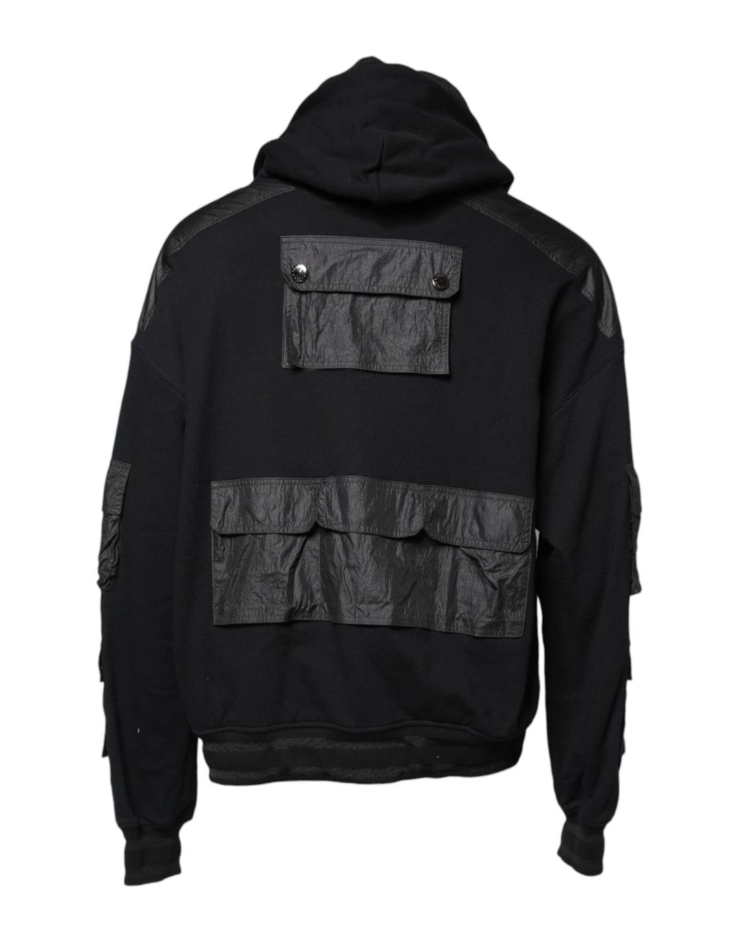 Dolce &amp; Gabbana Black Cotton Hooded Sweatshirt Sweater