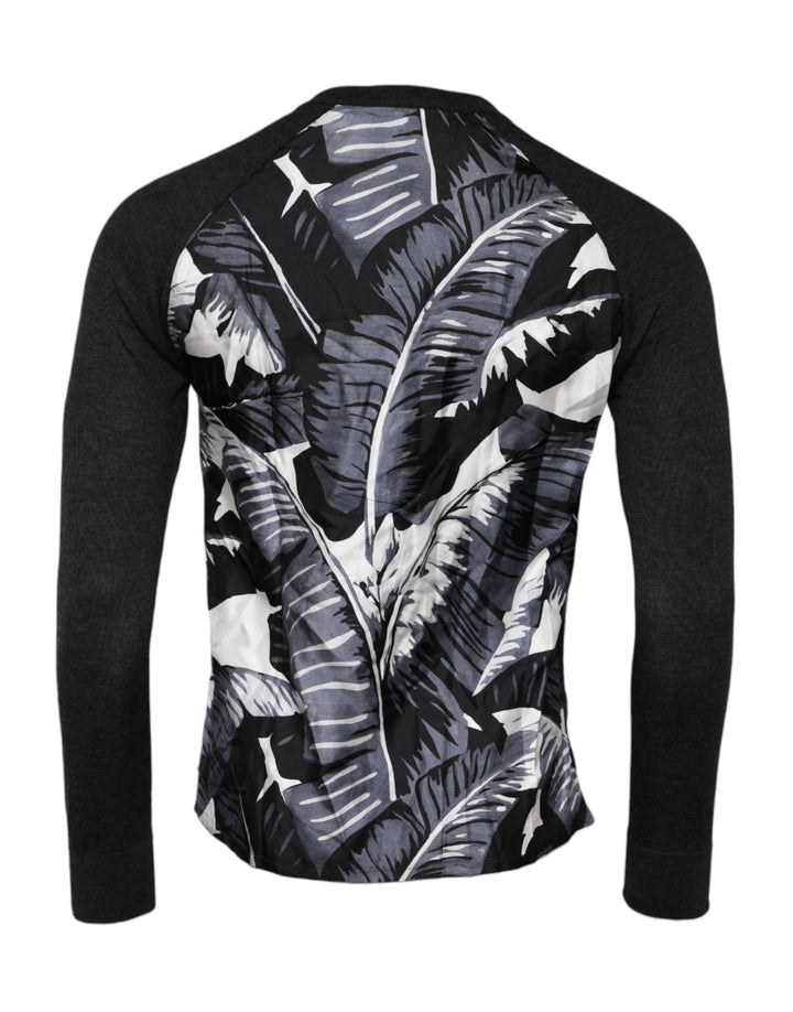 Dolce &amp; Gabbana Black Printed Knitted Men Pullover Sweater