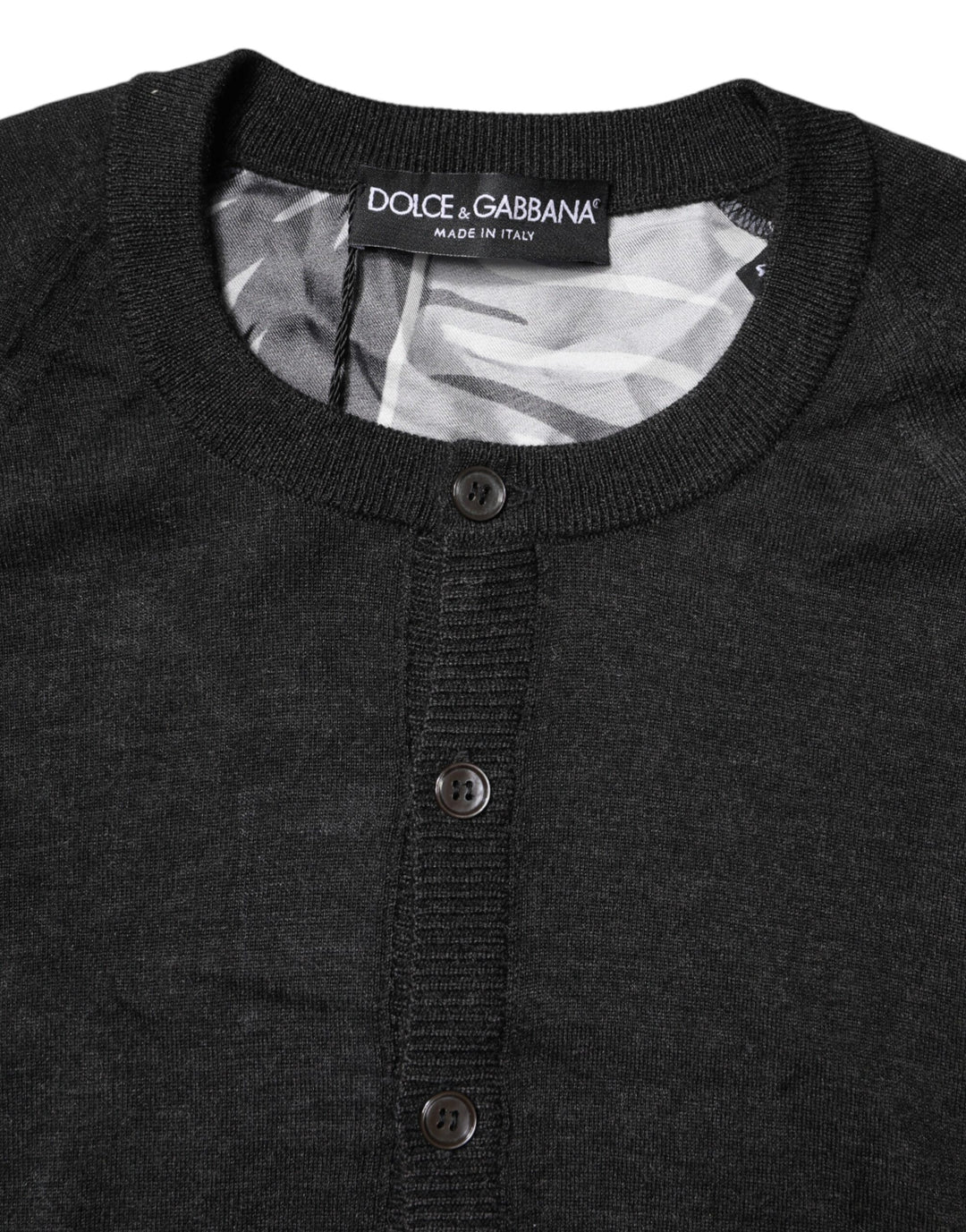 Dolce &amp; Gabbana Black Printed Knitted Men Pullover Sweater