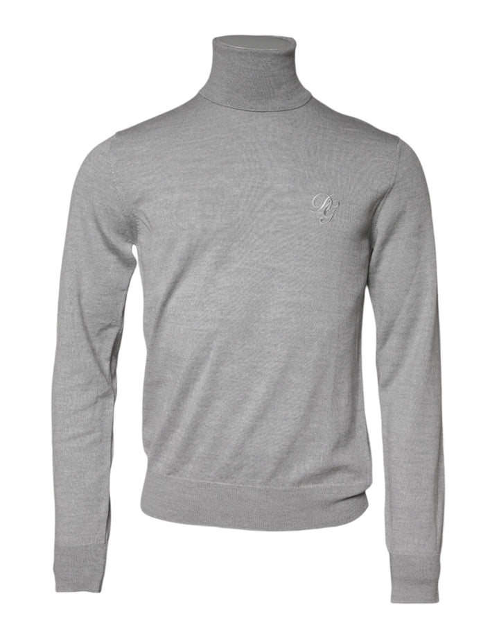 Dolce &amp; Gabbana Gray Wool Knitted Men Pullover Sweater