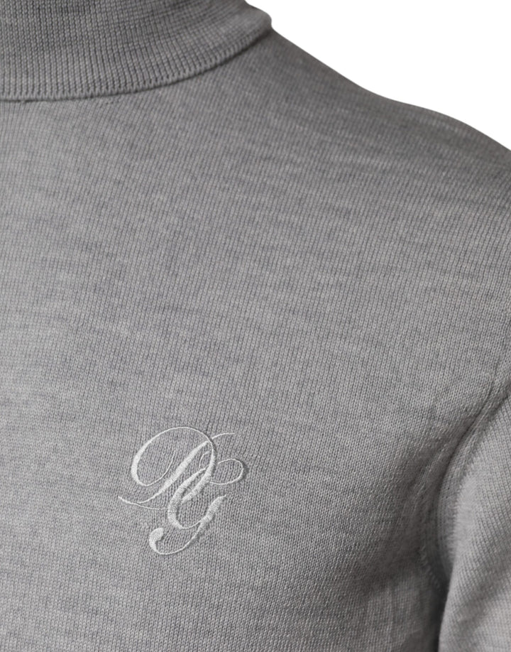 Dolce &amp; Gabbana Gray Wool Knitted Men Pullover Sweater