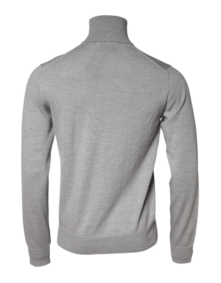 Dolce &amp; Gabbana Gray Wool Knitted Men Pullover Sweater