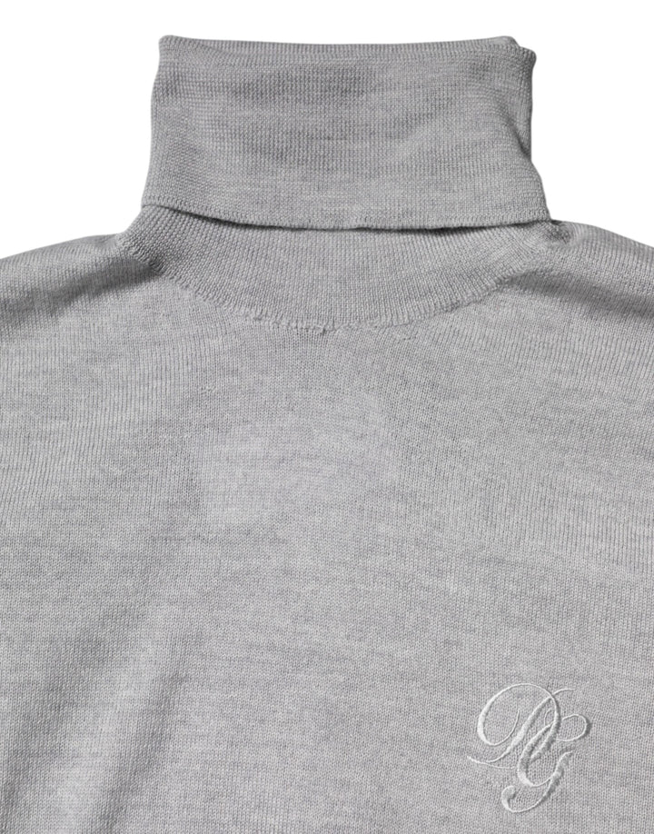 Dolce &amp; Gabbana Gray Wool Knitted Men Pullover Sweater