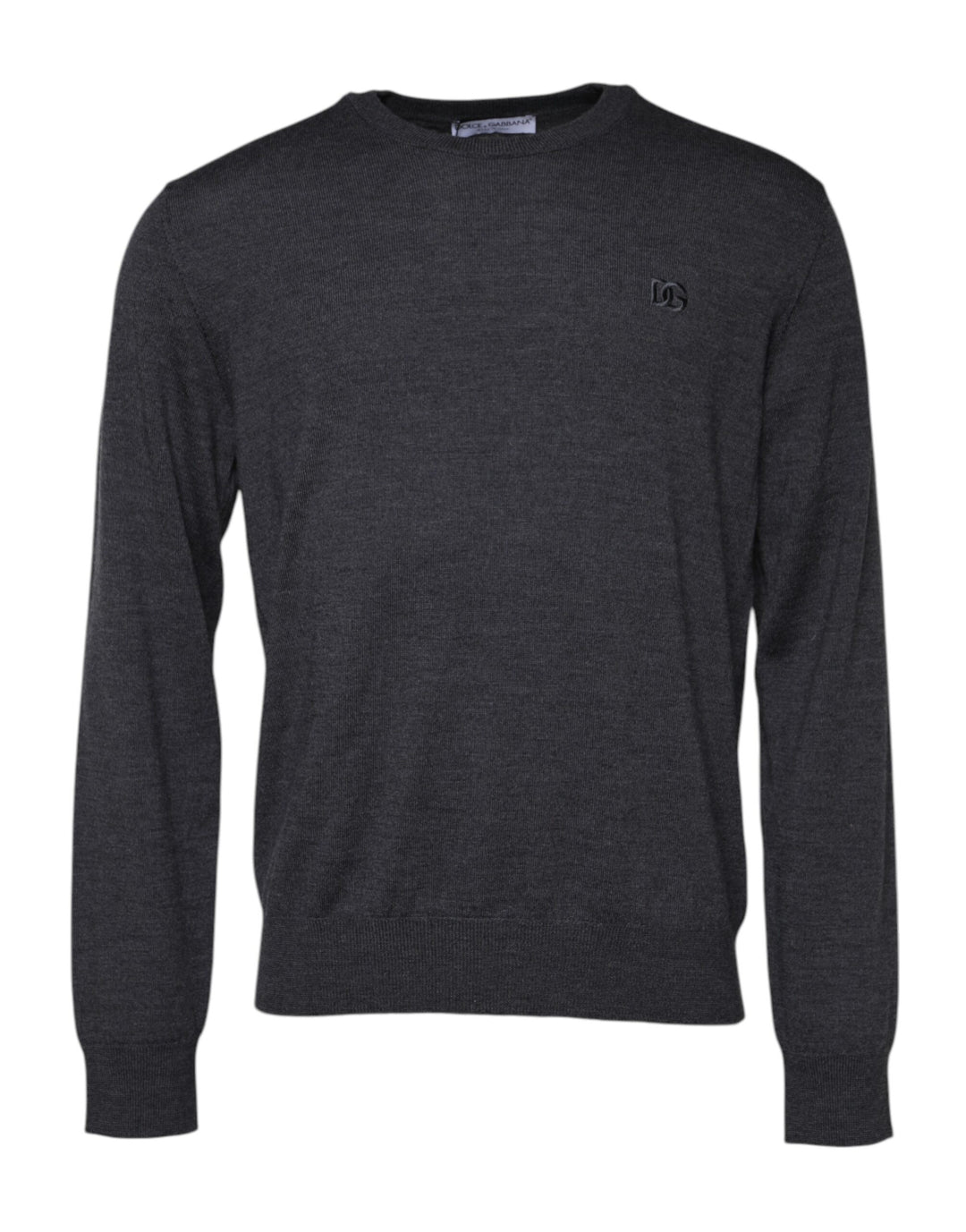 Dolce &amp; Gabbana Gray Wool Logo Knitted Men Pullover Sweater