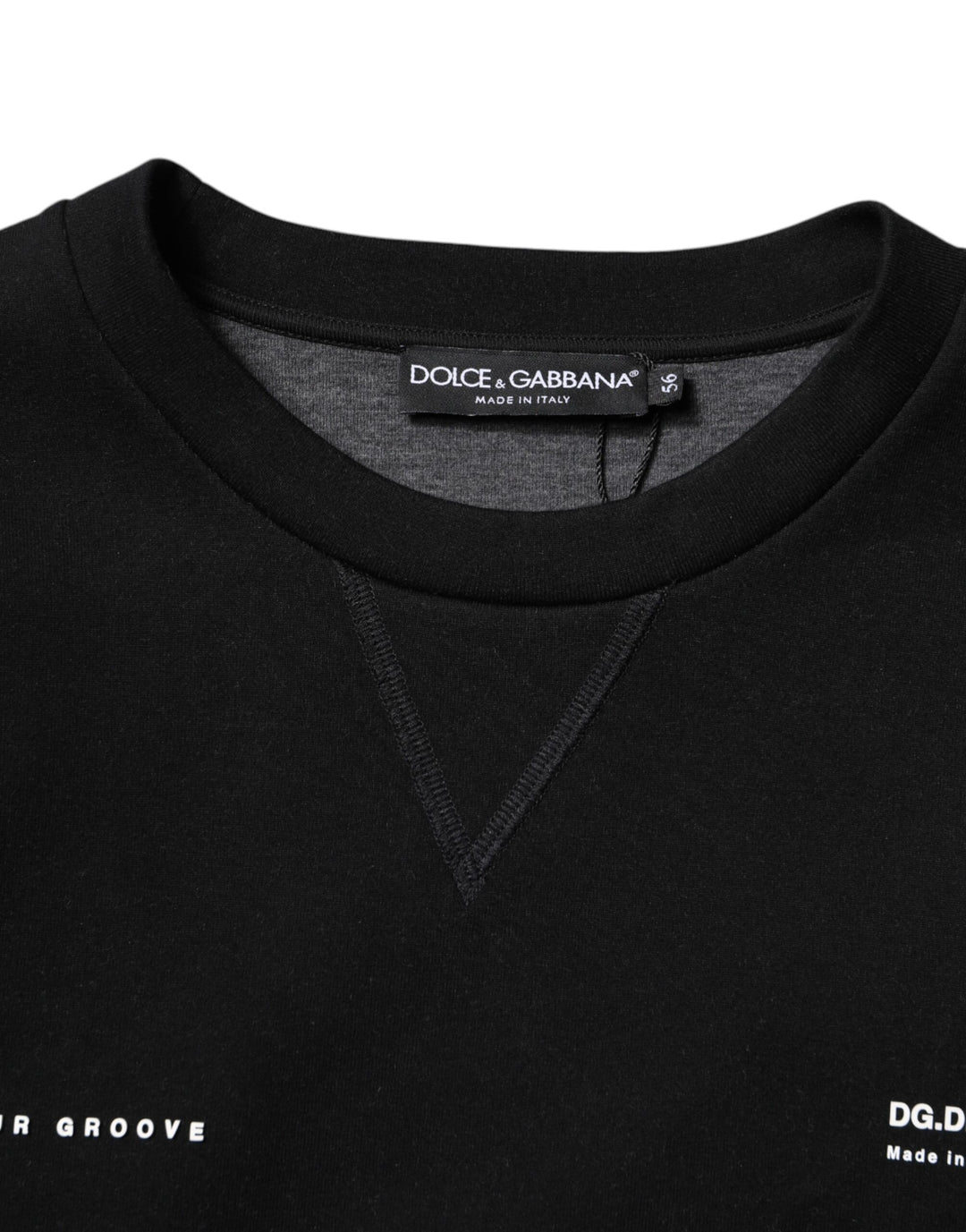 Dolce &amp; Gabbana Black Cotton Logo Knitted Pullover Sweater