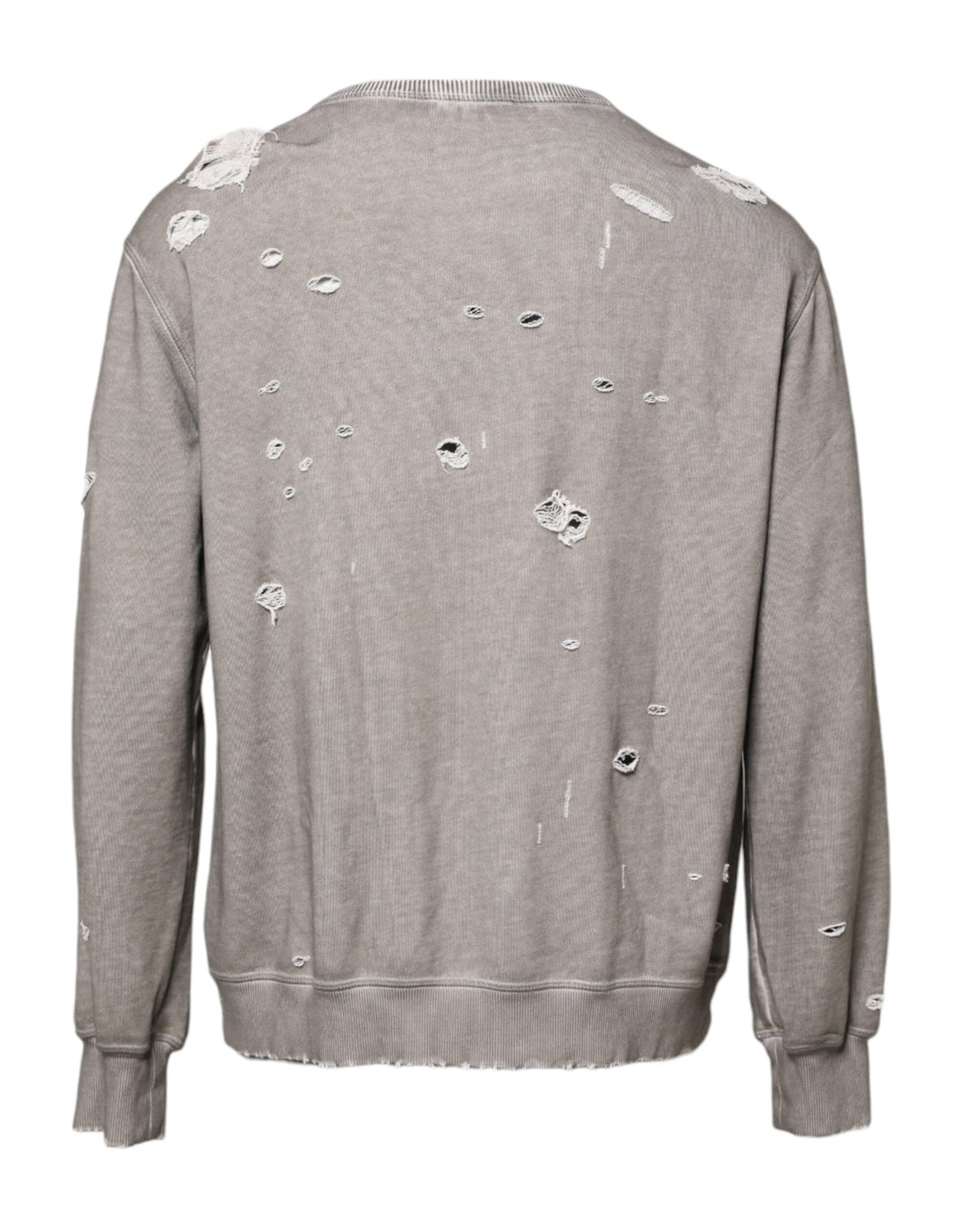 Dolce &amp; Gabbana Gray Logo Print Crew Neck Pullover Sweater