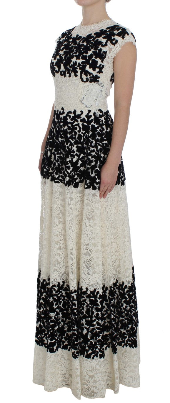 Dolce &amp; Gabbana Floral Lace Ricamo Long Ball Maxi Dress women’s dress