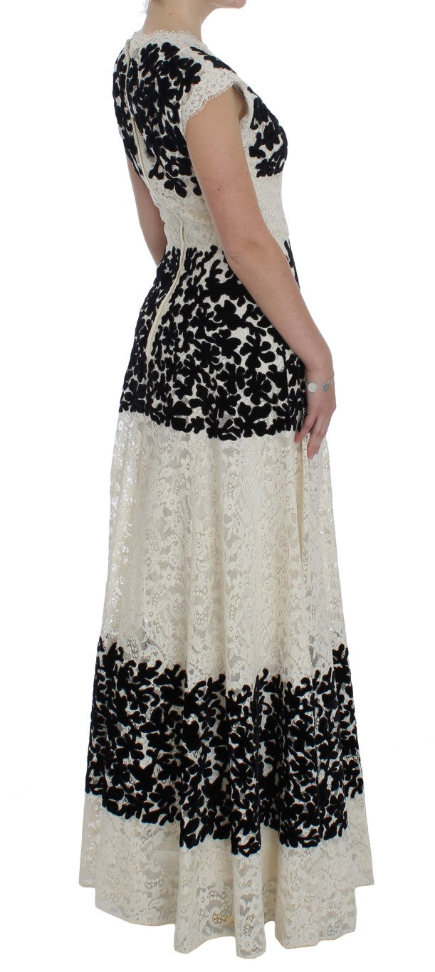 Dolce &amp; Gabbana Floral Lace Ricamo Long Ball Maxi Dress women’s dress