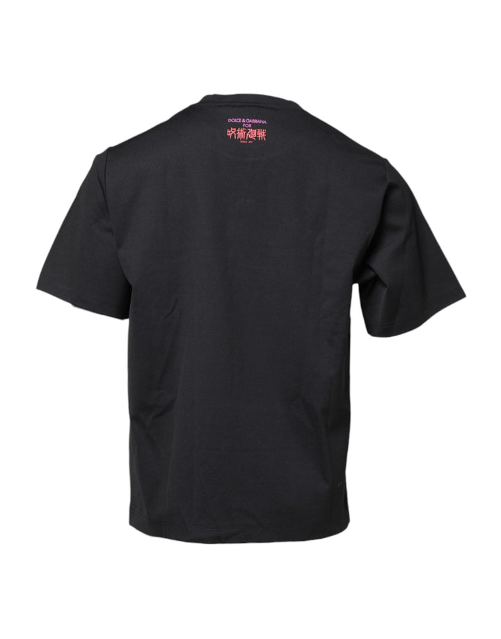 Dolce &amp; Gabbana Black Cotton Graphic Print Crew Neck T-shirt