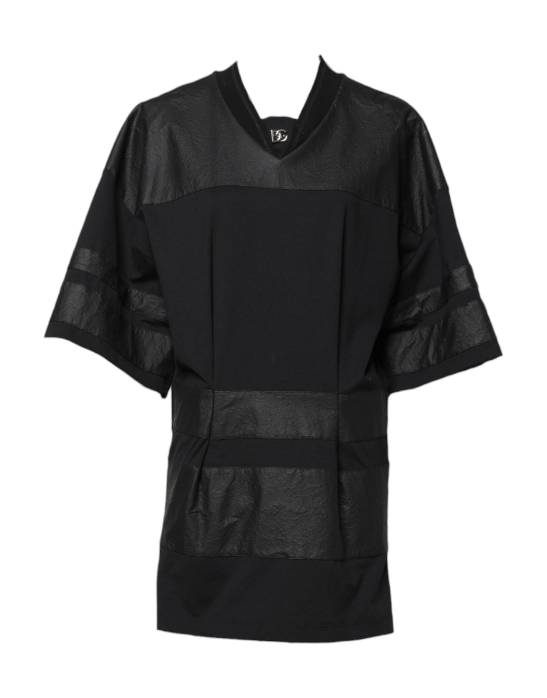Dolce &amp; Gabbana Black Cotton Short Sleeves V-neck T-shirt