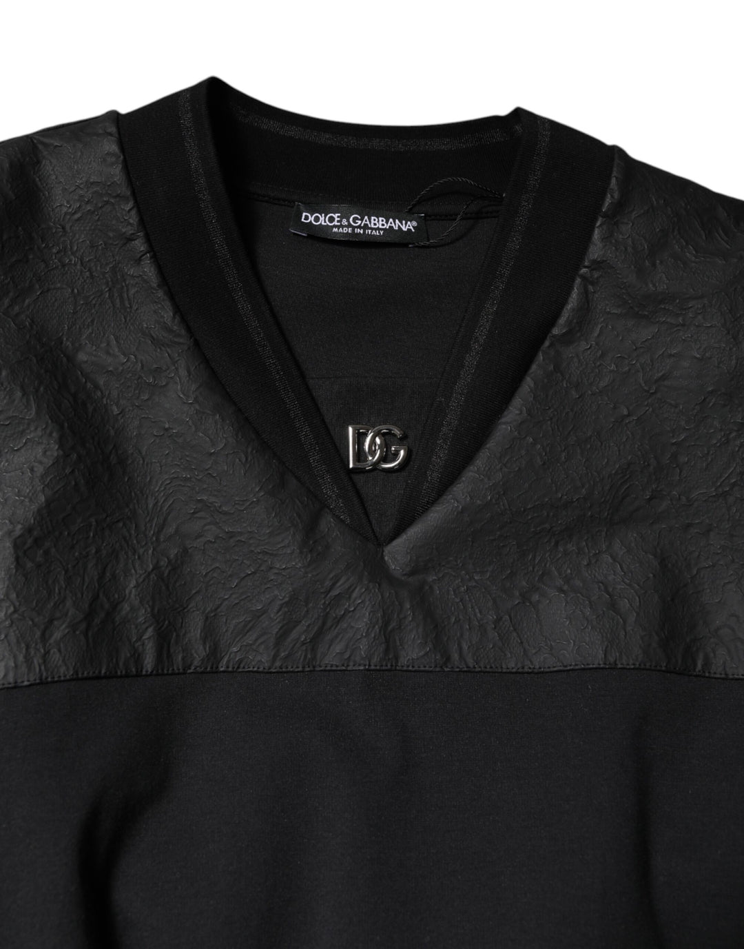 Dolce &amp; Gabbana Black Cotton Short Sleeves V-neck T-shirt