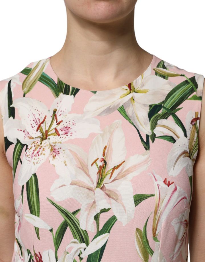 Dolce &amp; Gabbana Multicolor Floral Print Round Neck Tank Top