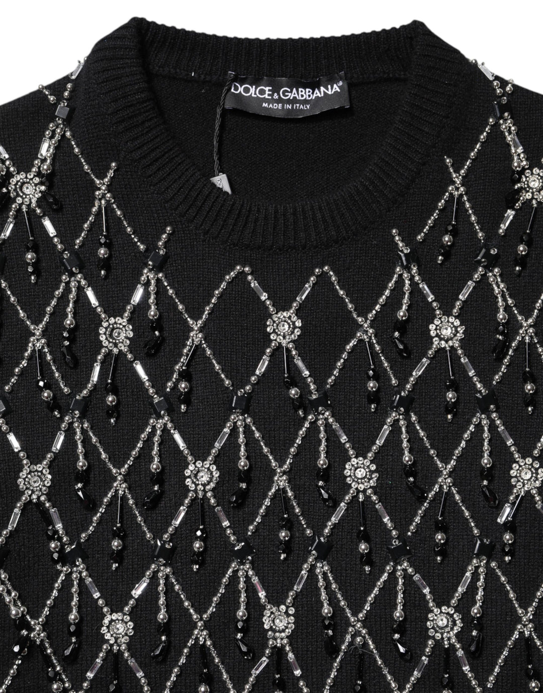 Dolce &amp;amp; Gabbana Haut à manches longues orné de cachemire noir
