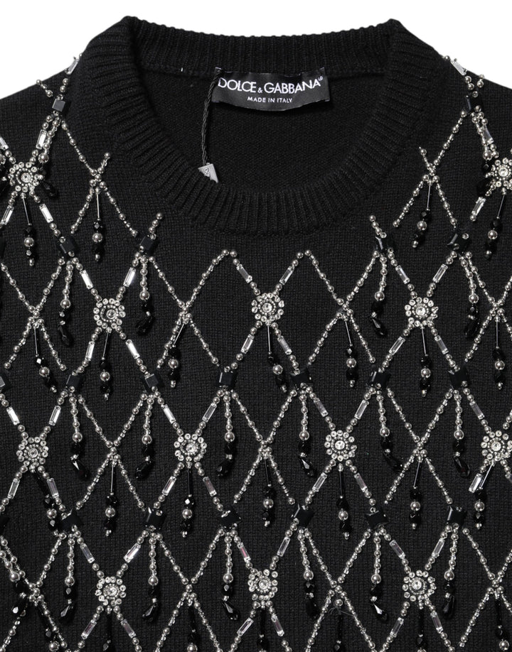 Dolce &amp;amp; Gabbana Haut à manches longues orné de cachemire noir