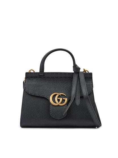 Gucci Black Leather GG Marmont Handbag