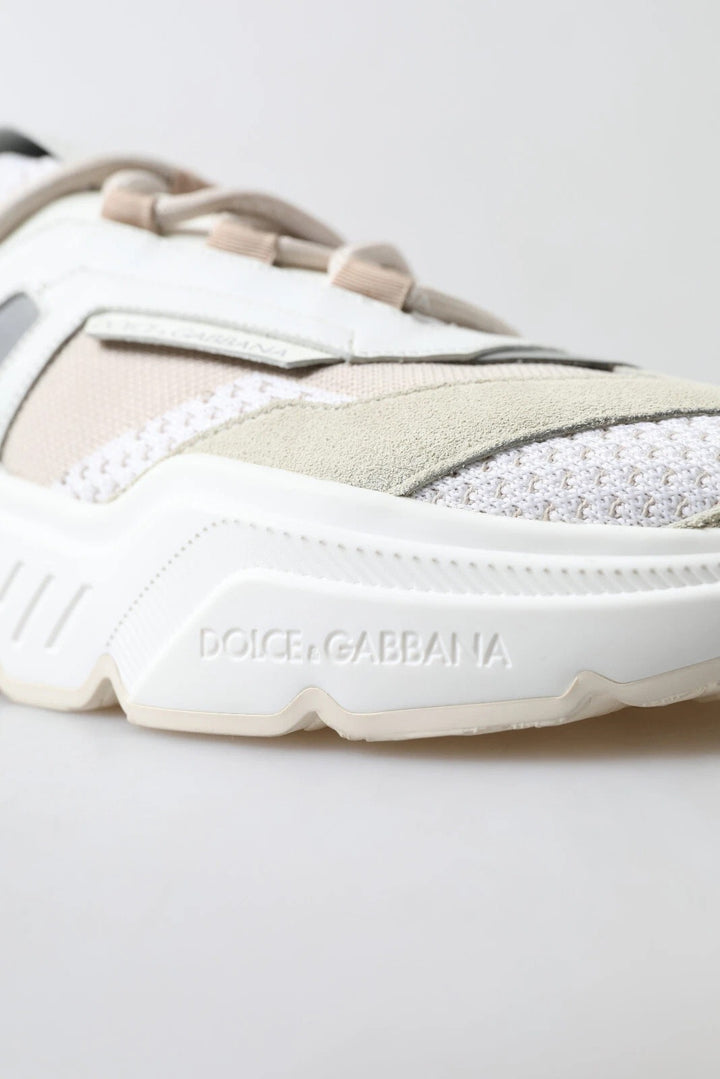 Dolce &amp; Gabbana Sneakers White Beige Leather Sport DAYMASTER Shoes