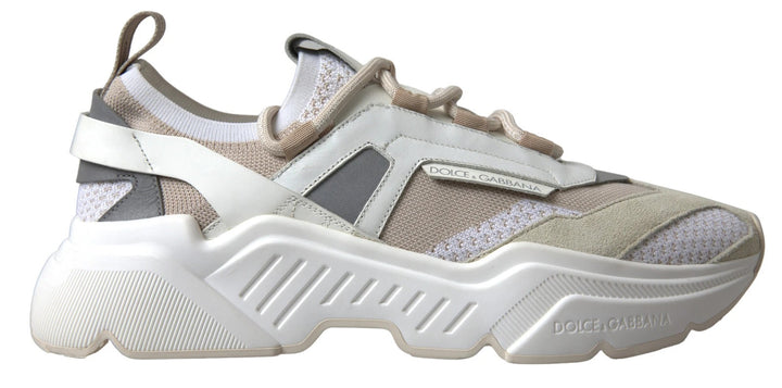 Dolce &amp; Gabbana Sneakers White Beige Leather Sport DAYMASTER Shoes