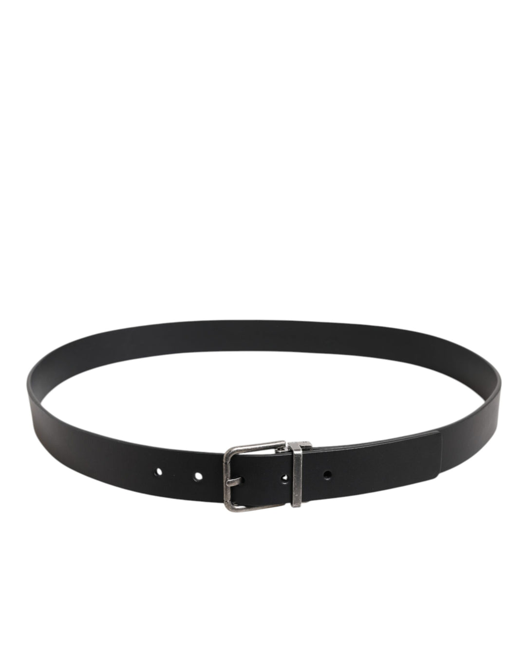 Dolce &amp; Gabbana Black Classic Leather Metal Buckle Belt