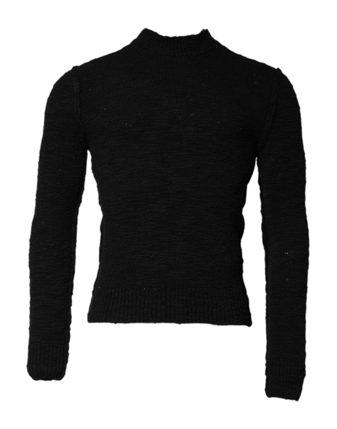 Dolce &amp; Gabbana Black Wool Knit Crew Neck Pullover Sweater