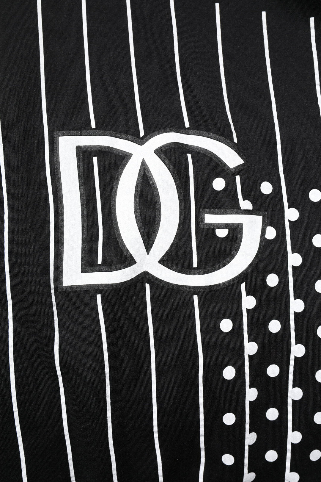 Dolce &amp; Gabbana Black White Stripe Hooded Sweatshirt Sweater