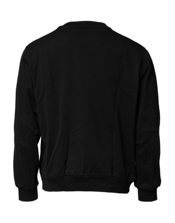 Dolce &amp; Gabbana Black Logo Embroidery Sweatshirt Sweater