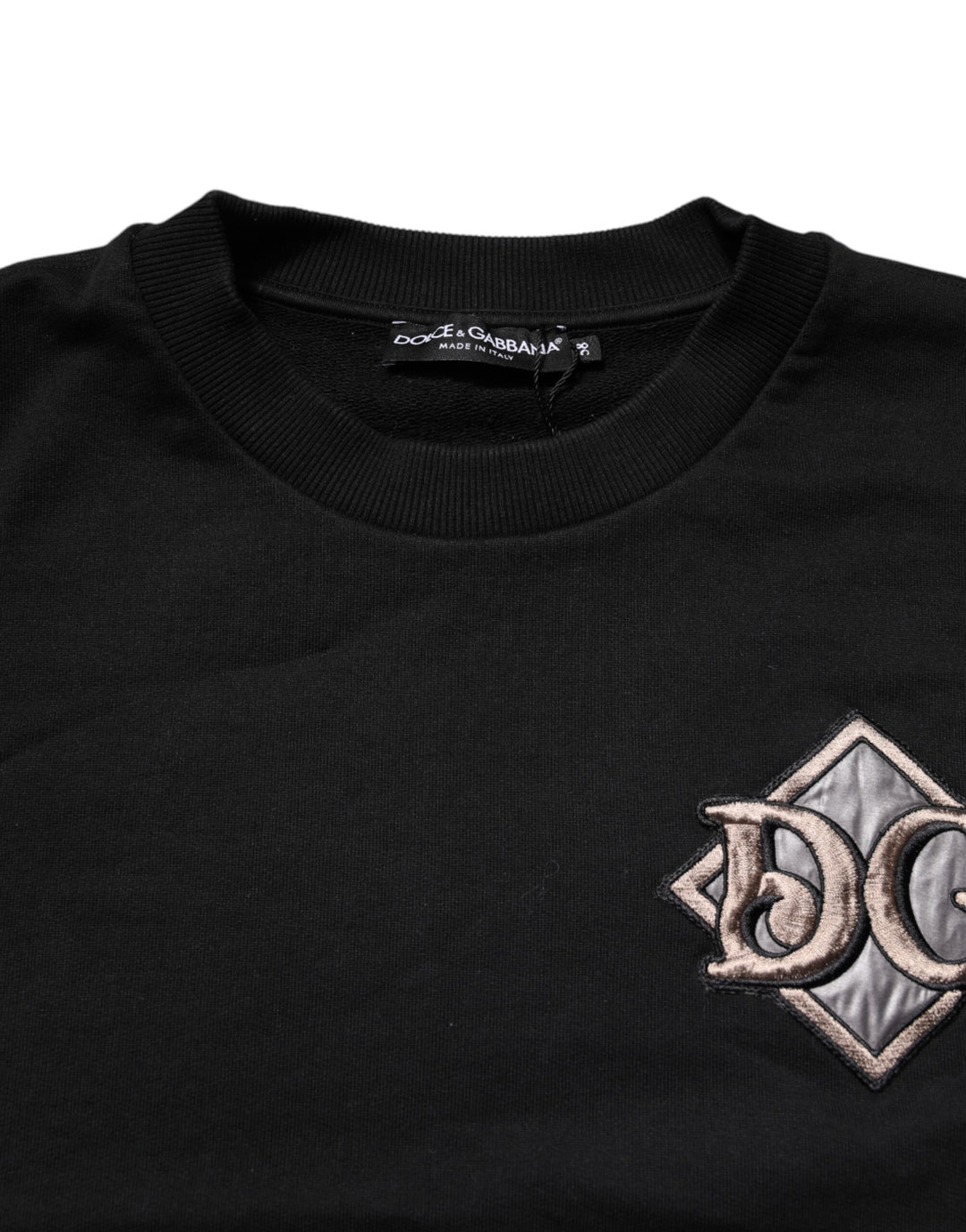 Dolce &amp; Gabbana Black Logo Embroidery Sweatshirt Sweater