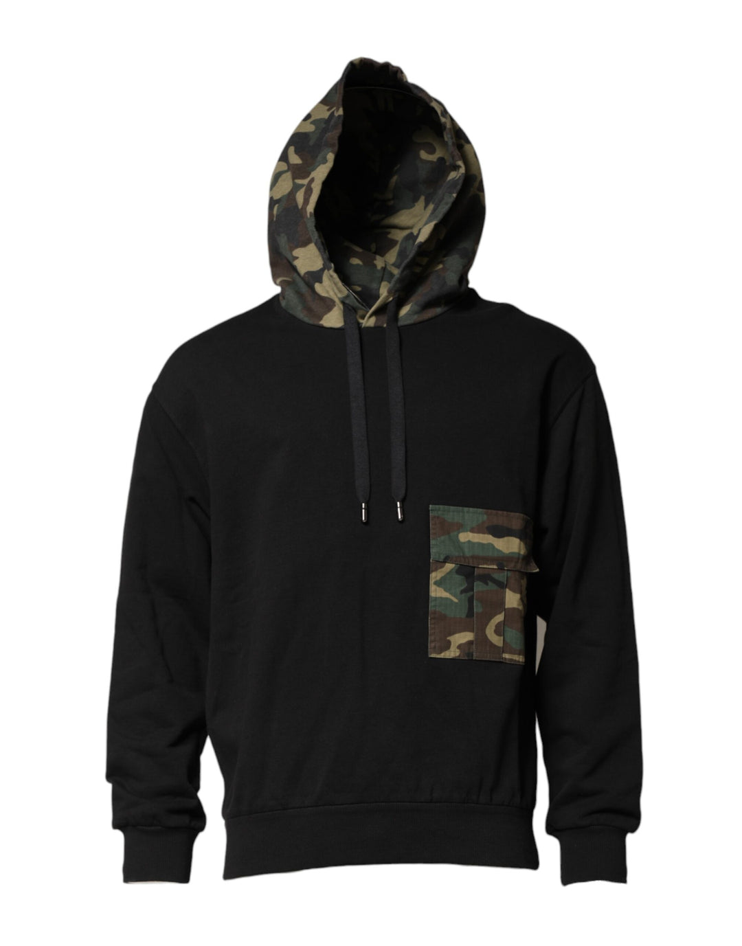 Dolce &amp; Gabbana Black Camouflage Hooded Sweatshirt Sweater