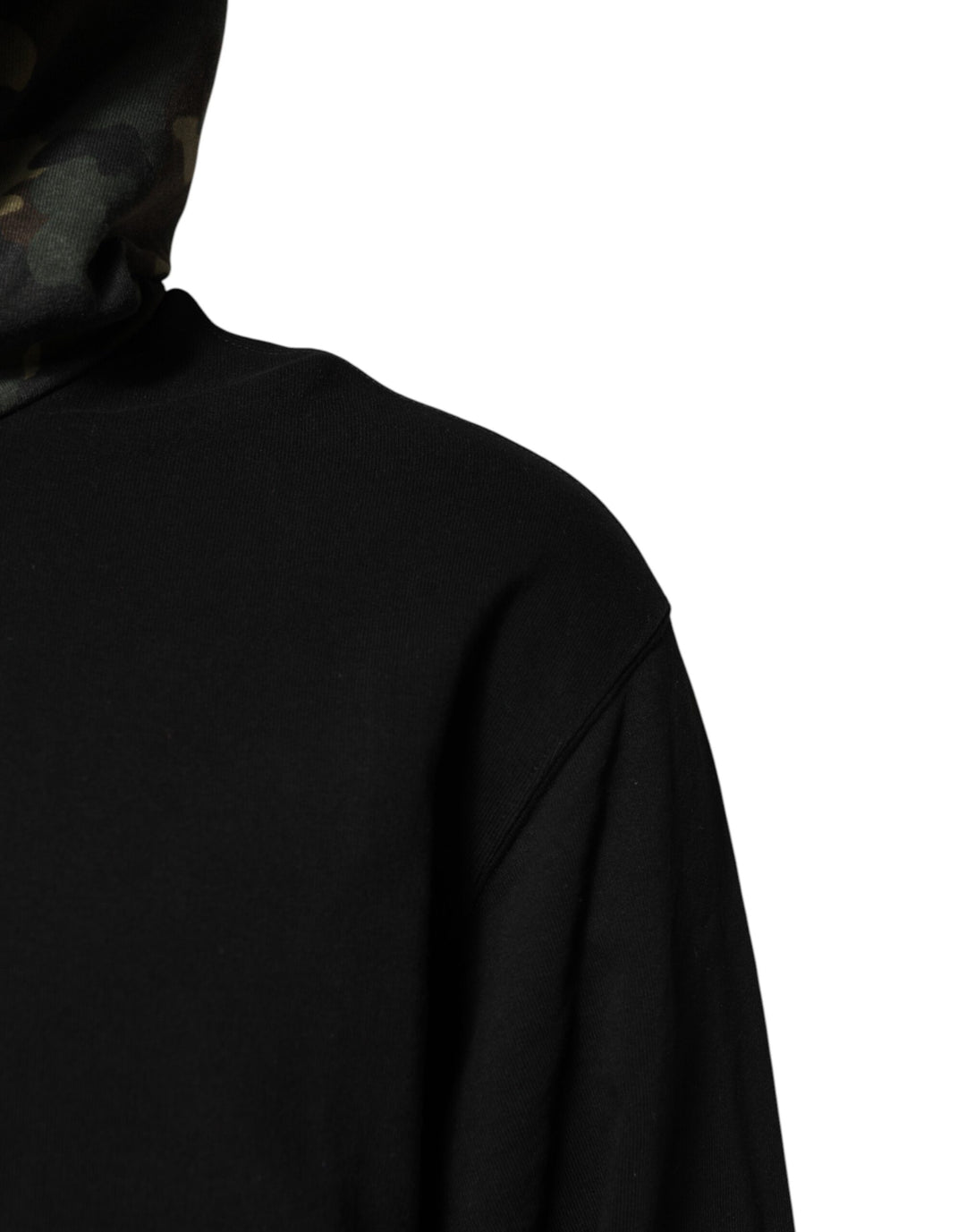 Dolce &amp; Gabbana Black Camouflage Hooded Sweatshirt Sweater