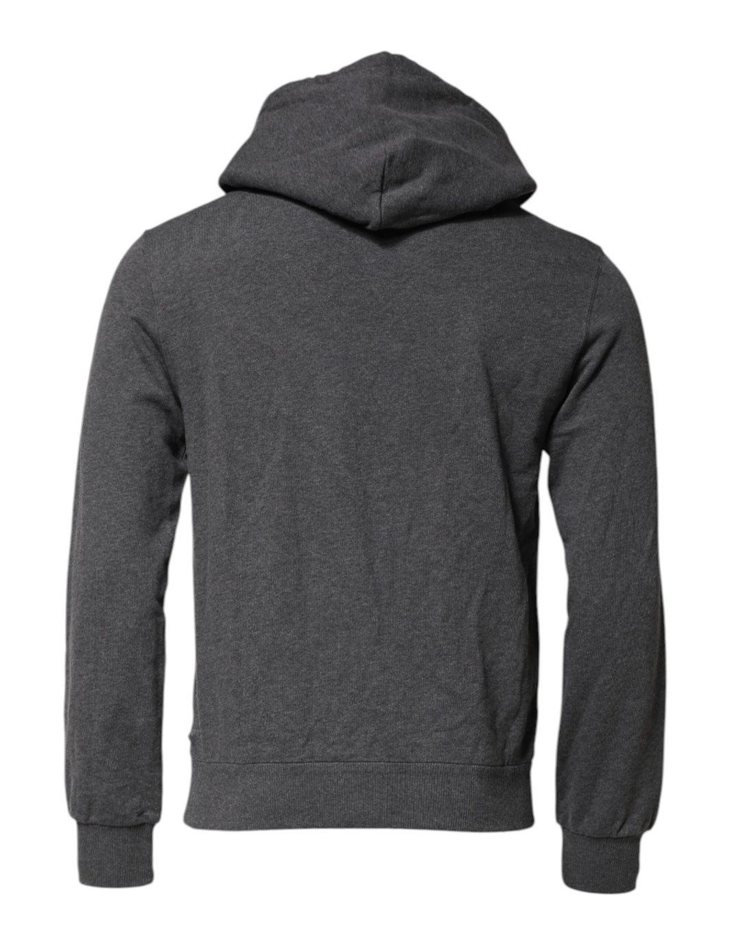 Dolce &amp; Gabbana Gray Logo Patch Hooded Sweatshirt Sweater