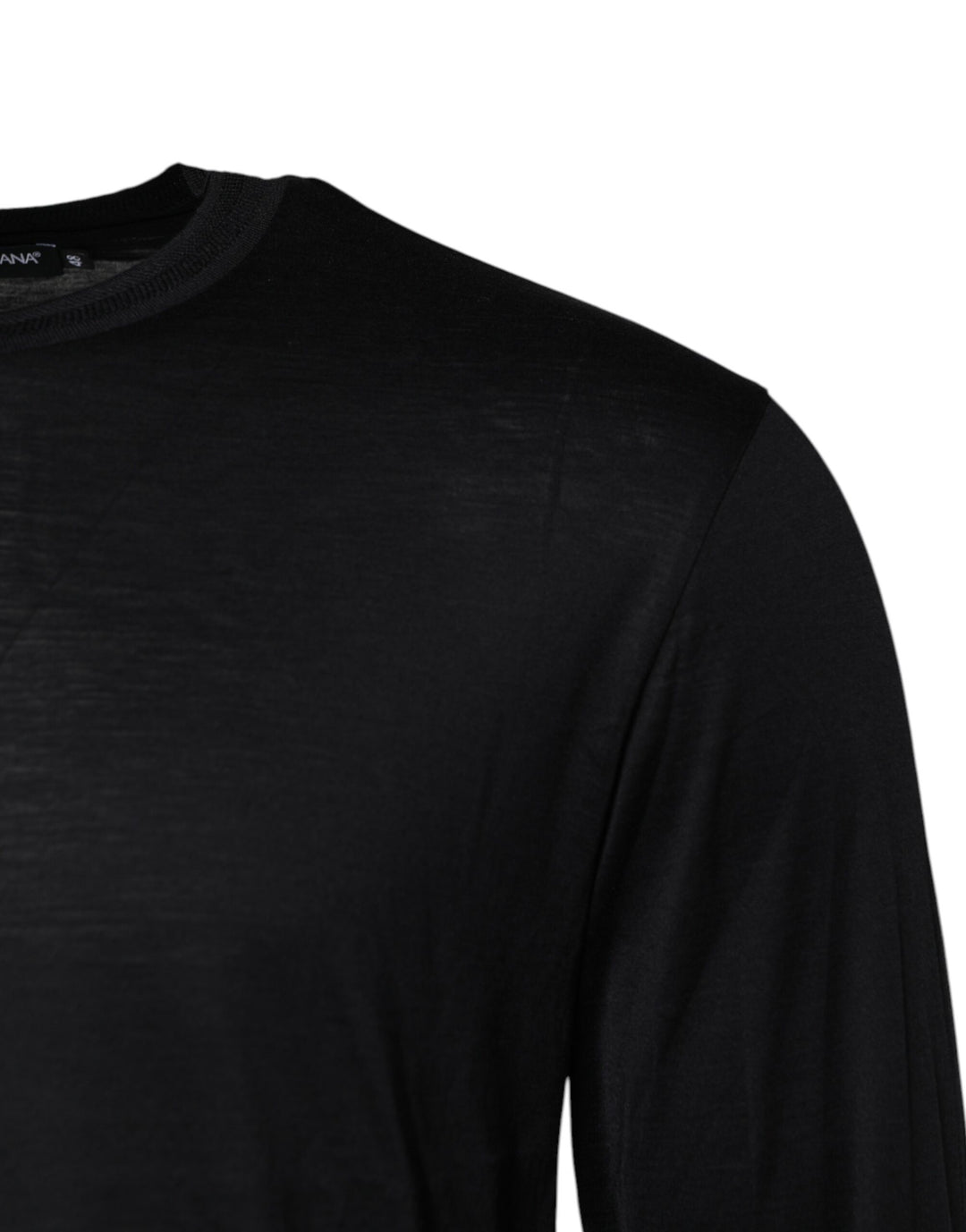 Dolce &amp; Gabbana Dark Blue Silk Crew Neck Men Pullover Sweater
