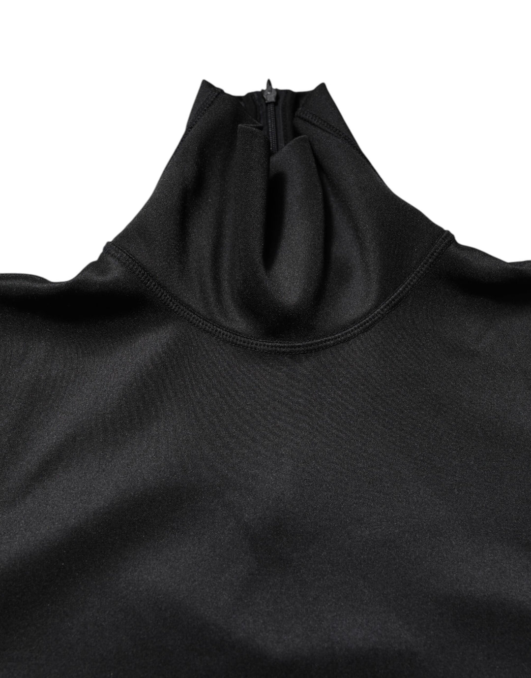 Dolce &amp; Gabbana Black Polyester Turtleneck Pullover Sweater