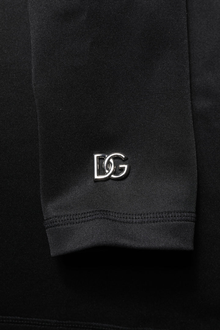 Dolce &amp; Gabbana Black Polyester Turtleneck Pullover Sweater