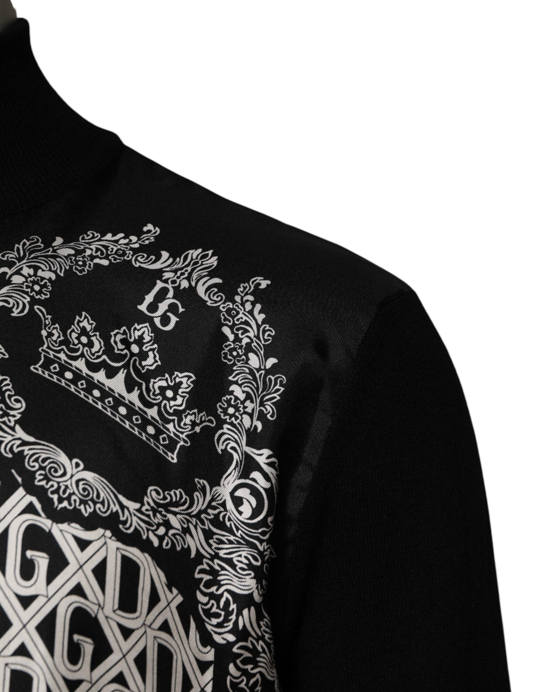 Dolce &amp; Gabbana Black White Bandana Print Full Zip Sweater